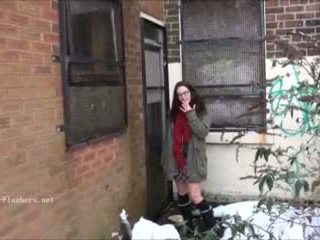 Amateur exhibitionist beauvoirs public masturbation and outdoor flashing of brunette babe in homemade voyeur footage